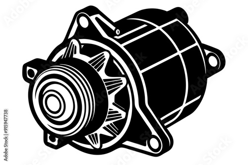 starter motor silhouette, starter motor vector illustration