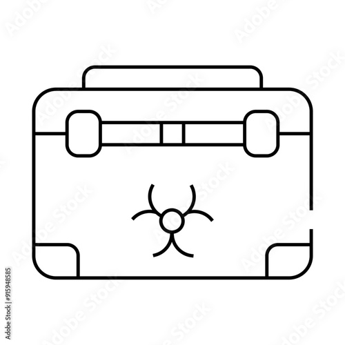 disposal box for biomaterials, needles and syringes line icon vector. disposal box for biomaterials, needles and syringes sign. isolated contour symbol black illustration