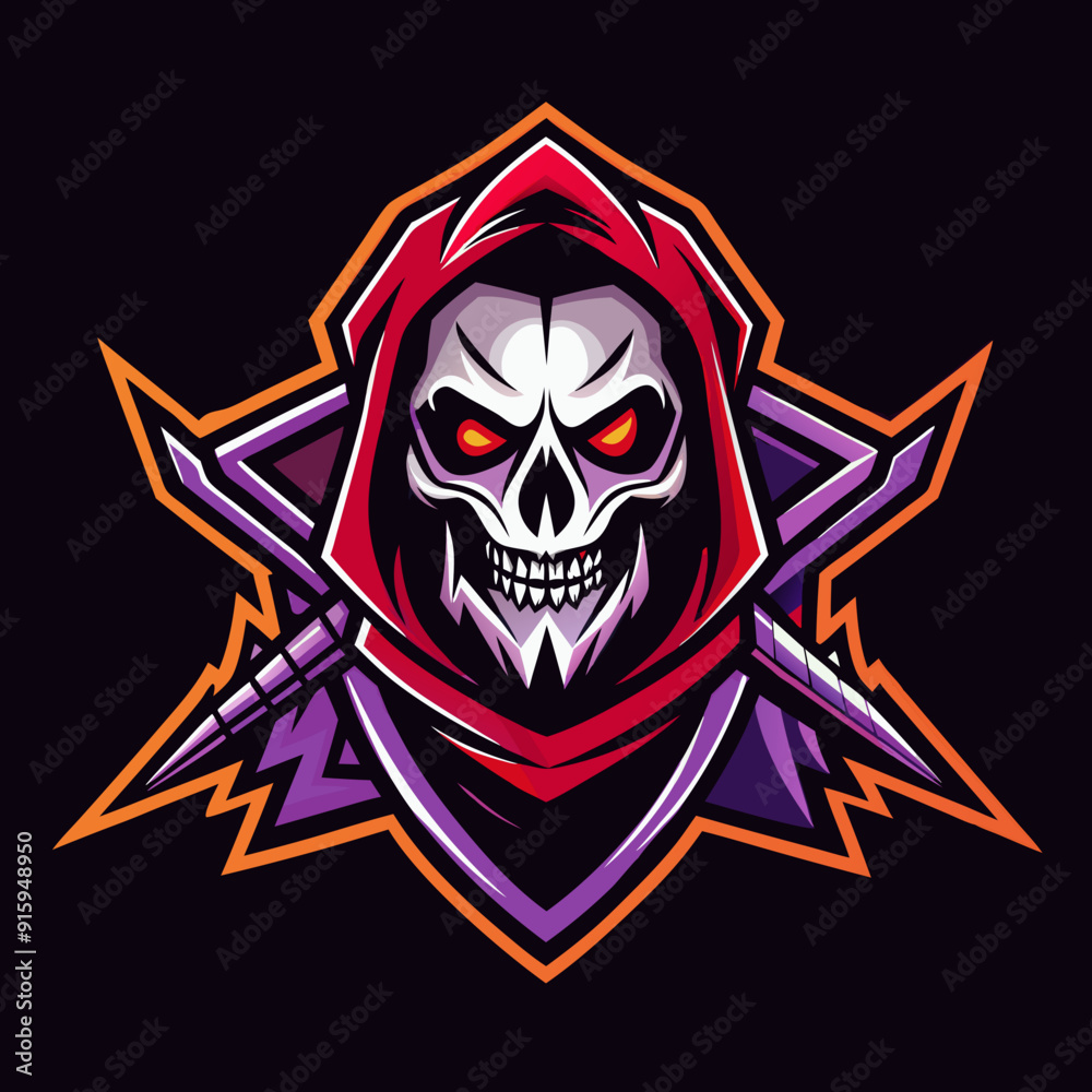 Death skull mascot esport game logo illustration for sport game team Death skull mascot esport game logo illustration for sport game team