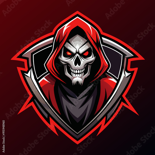 Death skull mascot for sports and esports vector logo