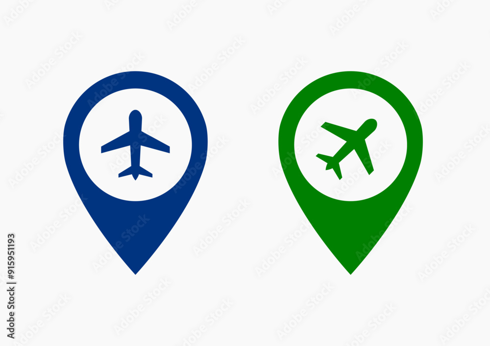 Map pointer with airplane icon . Airplane and location pin icon vector . Airport location pin icon ux ui destination,direction Map pointer with airplane icon . Airplane and location pin icon vector . Airport location pin icon ux ui destination,direction