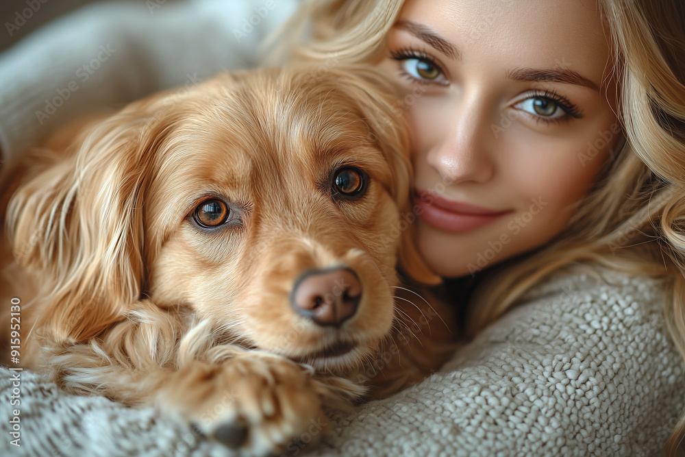A person taking care of a pet dog in a cozy home setting, captured in a loving and caring atmosphere with bright natural light. A person taking care of a pet dog in a cozy home setting, captured in a loving and caring atmosphere with bright natural light.
