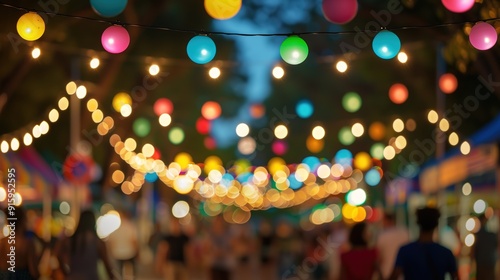Vibrant LGBTQ+ Celebration: Nighttime Lesbian Festival with Colorful Lights and Supportive Banners