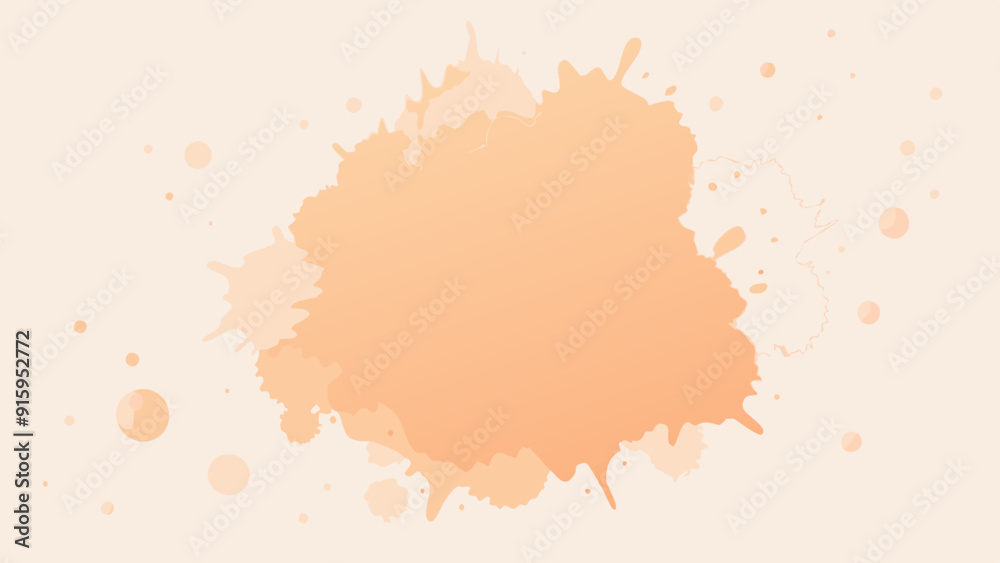 Fototapeta premium Peach Watercolor Splash on Light Background with Copy Space