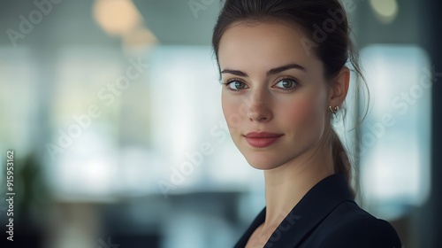 Corporate portrait of a female executive, sophisticated style, minimalistic jewelry, blurred office background Free Download Corporate portrait of a female executive, sophisticated style, minimalistic jewelry, blurred office background - GFXLoad