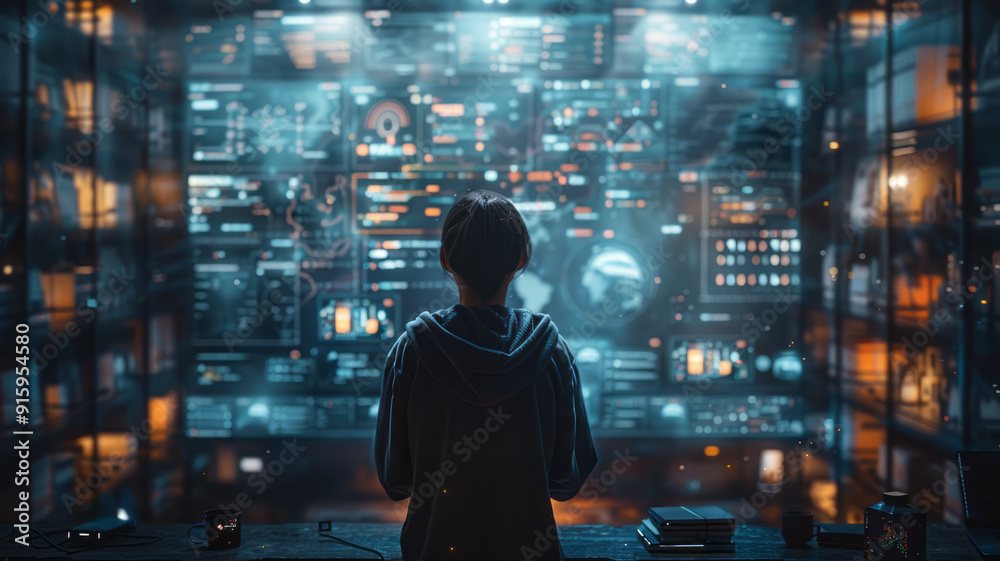 a student learning from a virtual tutor, represented by the GPT AI.generative ai a student learning from a virtual tutor, represented by the GPT AI.generative ai