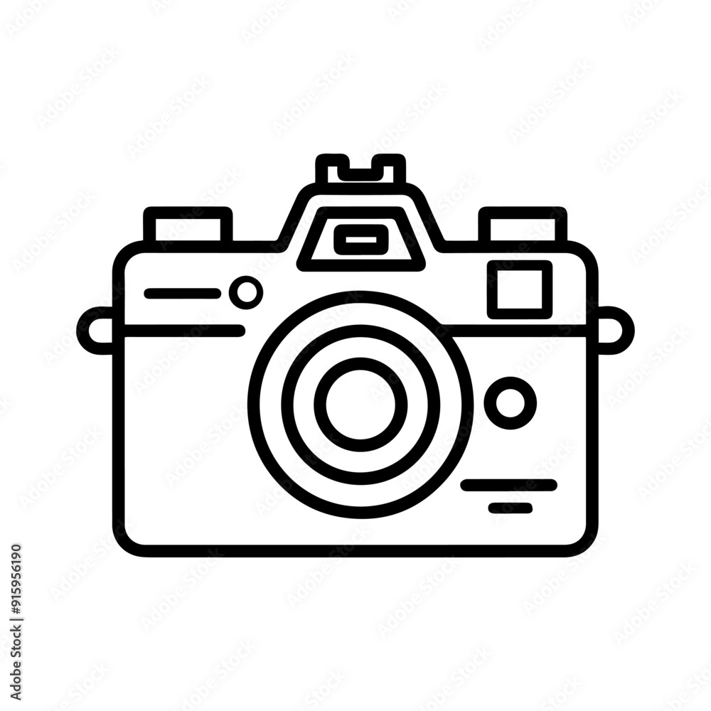 Camera icon or modern line symbol. Vector line art and icon design with bold outline. Black and white Pixel Perfect minimalistic symbol isolated white background. Silhouette simple thin sign Camera icon or modern line symbol. Vector line art and icon design with bold outline. Black and white Pixel Perfect minimalistic symbol isolated white background. Silhouette simple thin sign