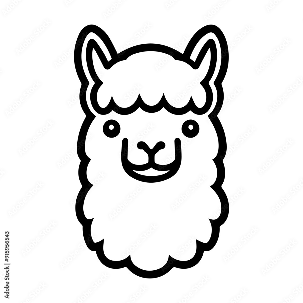 alpaca icon or modern line symbol. Vector line art and icon design with bold outline. Black and white Pixel Perfect minimalistic symbol isolated white background. Silhouette simple thin sign alpaca icon or modern line symbol. Vector line art and icon design with bold outline. Black and white Pixel Perfect minimalistic symbol isolated white background. Silhouette simple thin sign