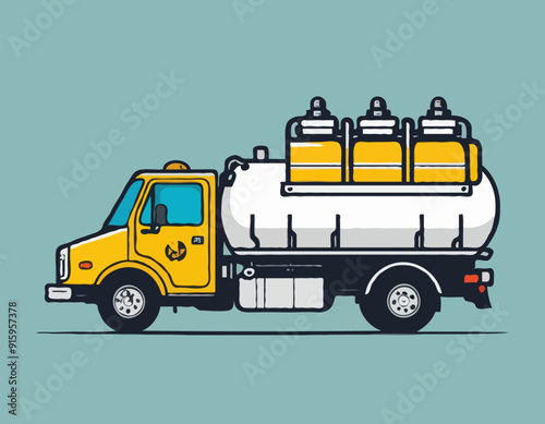 Septic Tank Vaccum Service Truck illustration Vector