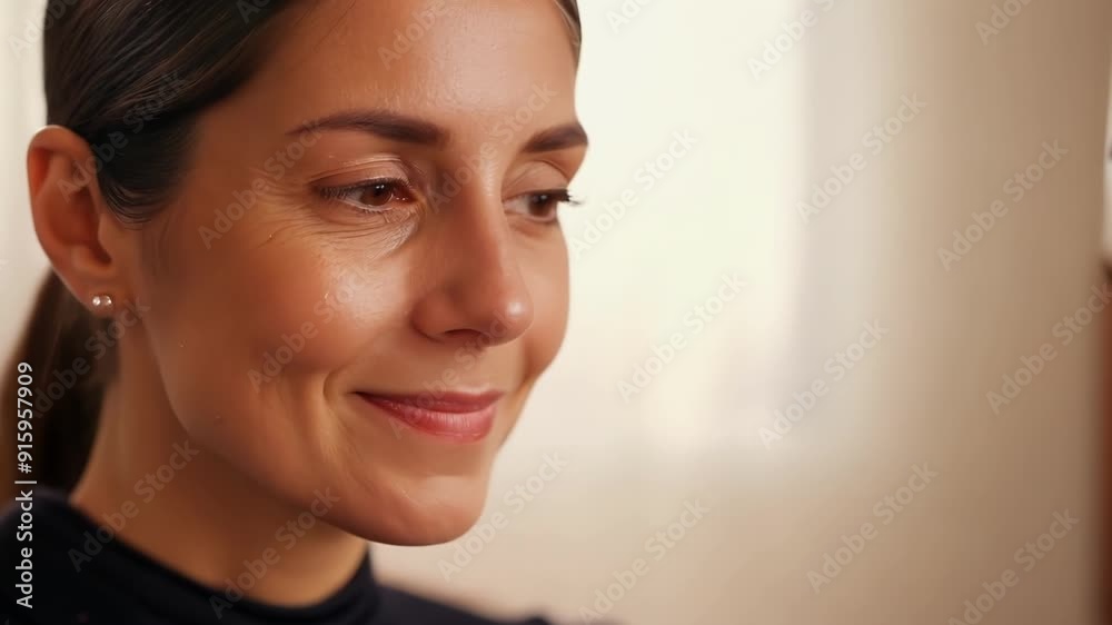 A closeup of a determined yoga instructor gently encouraging her students to push through moments of physical struggle in their practice. A closeup of a determined yoga instructor gently encouraging her students to push through moments of physical struggle in their practice.