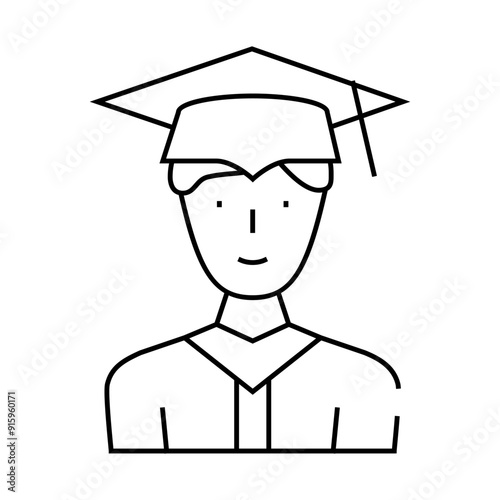 student graduate line icon vector. student graduate sign. isolated contour symbol black illustration