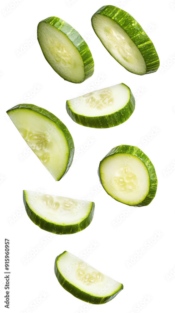 Falling Cucumber Slices