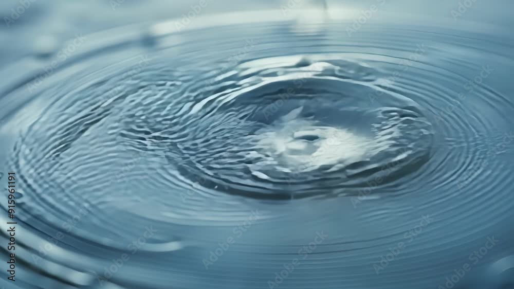 A macro shot of raindrop ripples on a puddle revealing the intricate details and textures of the waters surface. A macro shot of raindrop ripples on a puddle revealing the intricate details and textures of the waters surface.