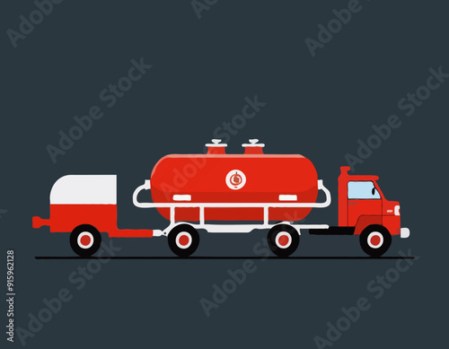 Red toy gasoline auto tanker 