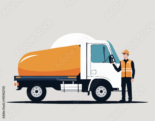Fuel Truck And Driver 