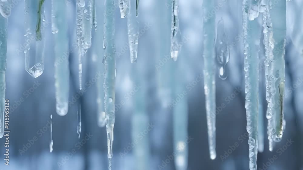 The frost has formed into small delicate icicles dangling from the edge of the window like frozen tears. The frost has formed into small delicate icicles dangling from the edge of the window like frozen tears.