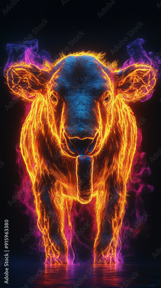 brown gold neon mammut.generative ai brown gold neon mammut.generative ai