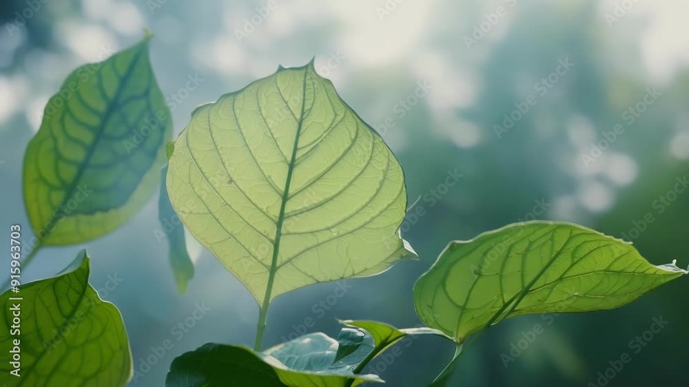 Freshly emerged leaves gently unfurling amidst a mystical mist slowly revealing their perfect symmetrical shape. Freshly emerged leaves gently unfurling amidst a mystical mist slowly revealing their perfect symmetrical shape.