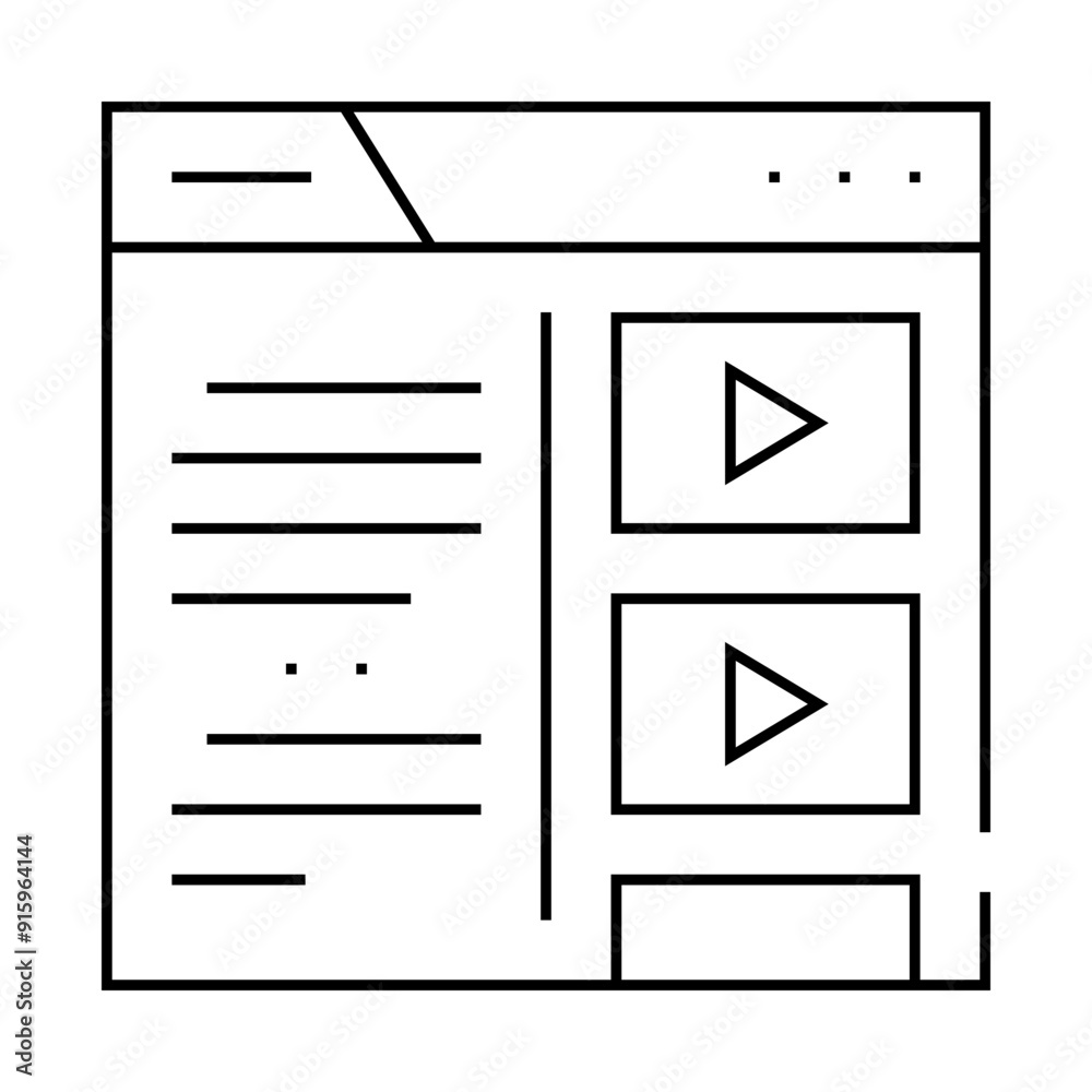 online video courses line icon vector. online video courses sign. isolated contour symbol black illustration online video courses line icon vector. online video courses sign. isolated contour symbol black illustration