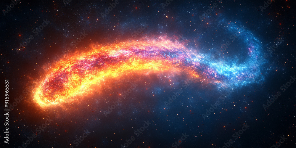 comet streaks across the night sky, leaving a vibrant, colorful train in its wake. The celestial event adds a magical and awe-inspiring touch to the starry backdrop comet streaks across the night sky, leaving a vibrant, colorful train in its wake. The celestial event adds a magical and awe-inspiring touch to the starry backdrop