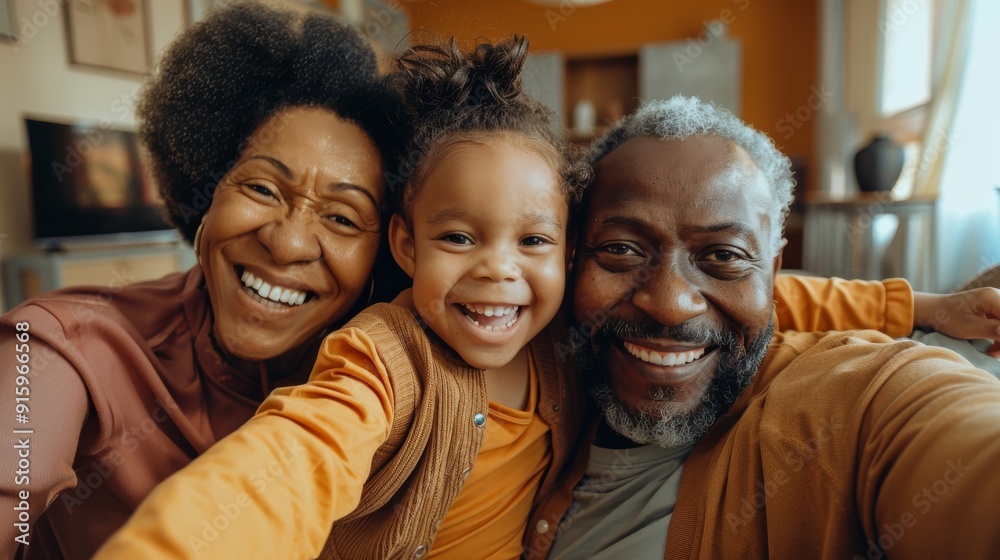 Parents, grandparents, and happy infant bond on living room couch for love and care. Portrait of smiling men, women, and child in Puerto Rico house. Parents, grandparents, and happy infant bond on living room couch for love and care. Portrait of smiling men, women, and child in Puerto Rico house.