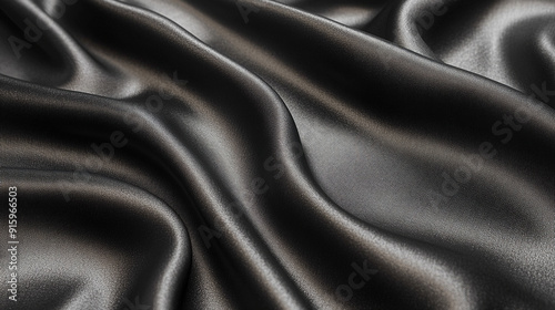 Black fabric texture with chaotic pattern, highlighting depth and contrast. Ideal for backgrounds or abstract designs, evoking a sense of mystery and complexity