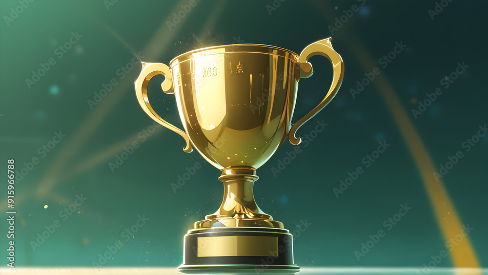 gold trophy cup with green gradient background gold trophy cup with green gradient background