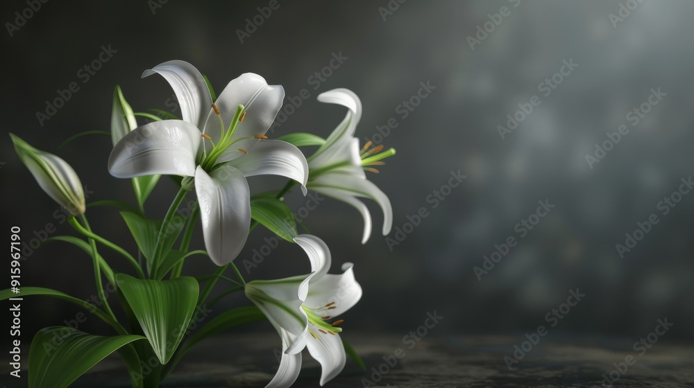 A beautiful arrangement of white lilies in soft light, perfect for nature lovers and floral enthusiasts. A beautiful arrangement of white lilies in soft light, perfect for nature lovers and floral enthusiasts.
