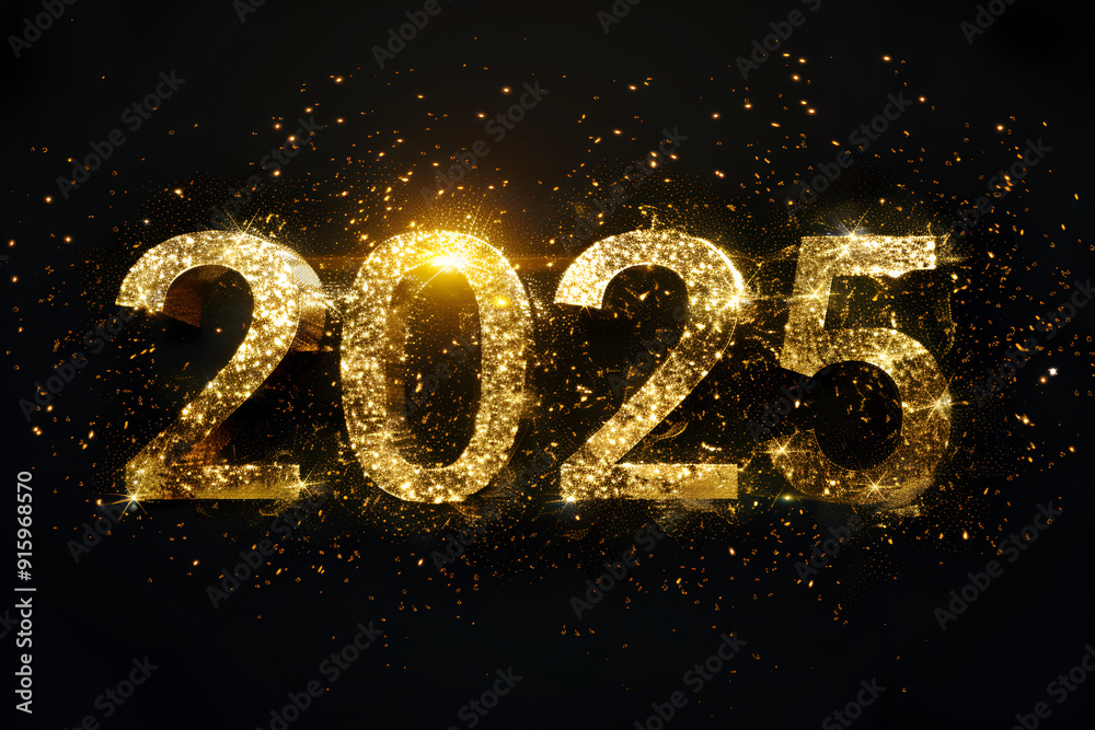 HAPPY NEW YEAR 2025 gold shiny numbers - Festive Silvester New Year's Eve Sylvester Party background greeting card template HAPPY NEW YEAR 2025 gold shiny numbers - Festive Silvester New Year's Eve Sylvester Party background greeting card template
