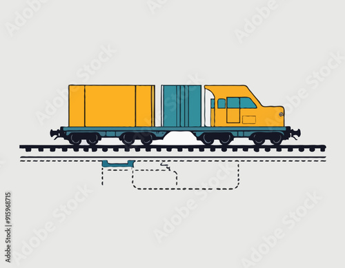 Logistician planning route for train delivery. Railway shipment transport, cargo freight logistics stock illustration
