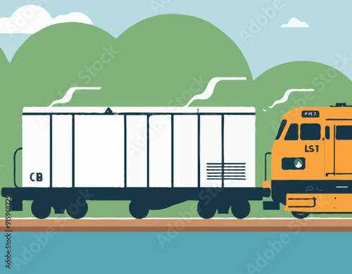 Logistician planning route for train delivery. Railway shipment transport, cargo freight logistics stock illustration
