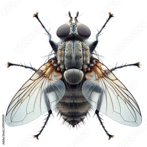 fly  isolated on transparent background - Generative AI	