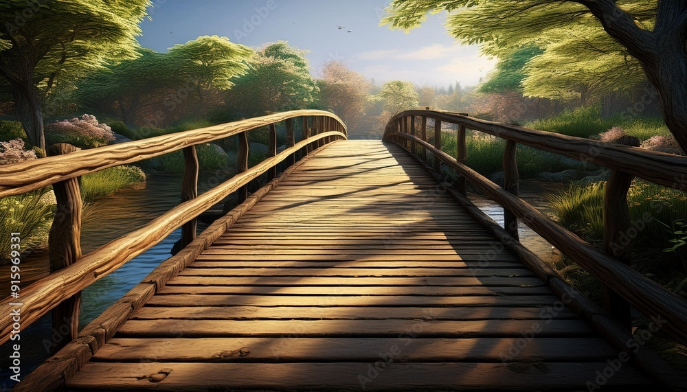 Fototapeta premium wooden bridge in the forest