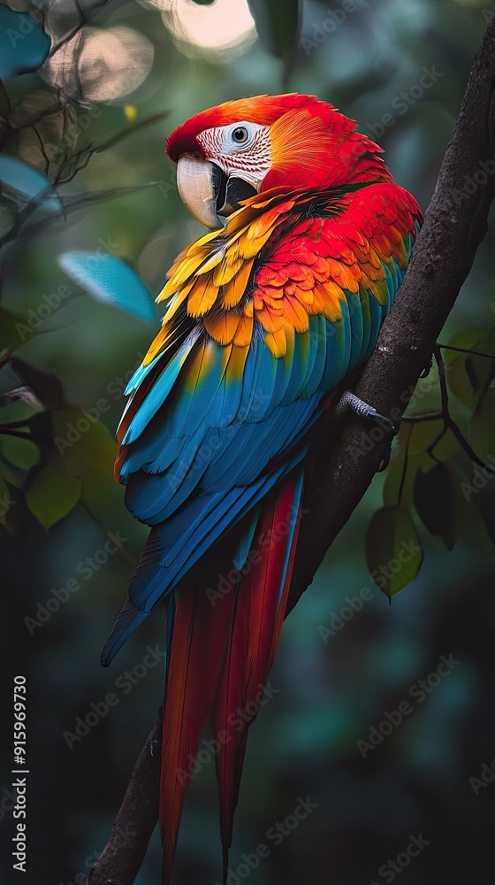 Fototapeta premium parrot isolated on abstract background