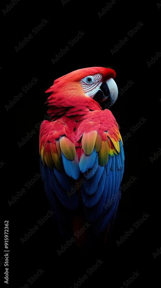 Obraz premium parrot isolated on black background
