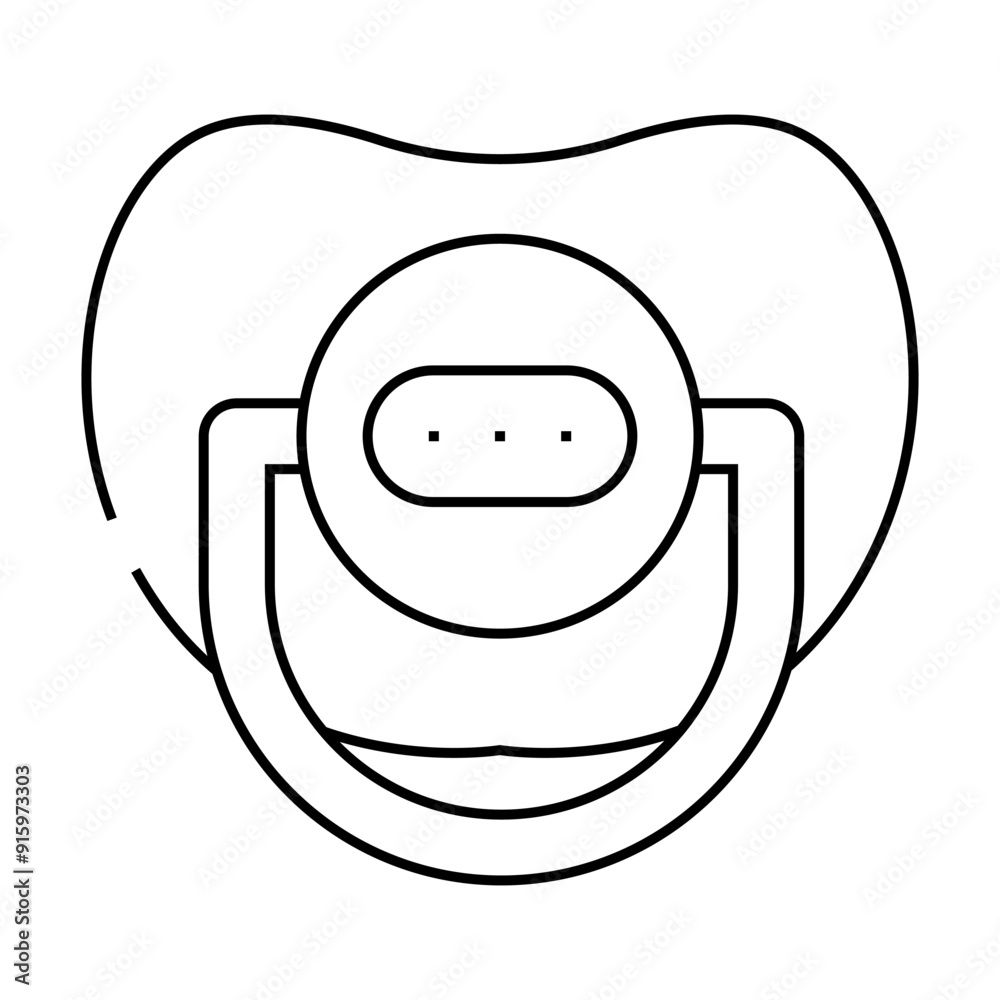 baby nipple with thermometer line icon vector. baby nipple with thermometer sign. isolated contour symbol black illustration