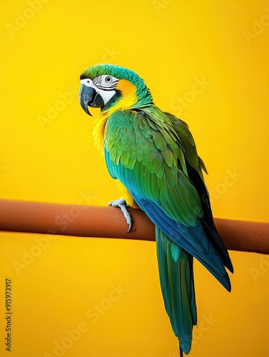 parrot isolated on colorful background
