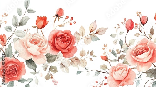 Wallpaper Mural A beautiful bouquet of pink roses on a white background, perfect for a wedding or Valentine’s Day Torontodigital.ca