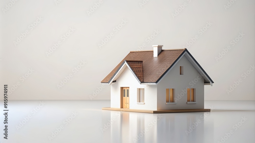Isolated house mockup on white surface for generative technology , house, mockup, isolated,white, surface Isolated house mockup on white surface for generative technology , house, mockup, isolated,white, surface