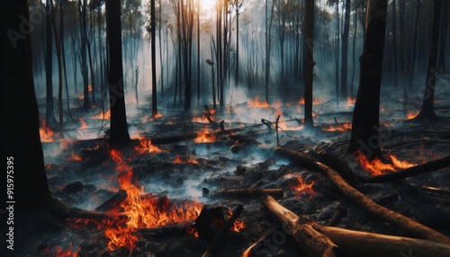 Burning woods wildfire forest fire