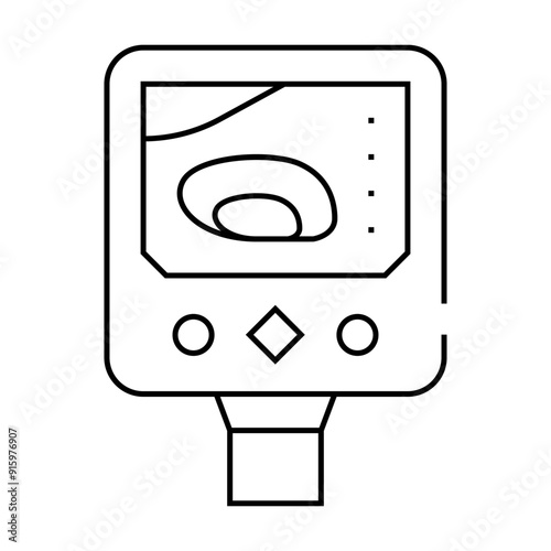 pyrometer device line icon vector. pyrometer device sign. isolated contour symbol black illustration photo