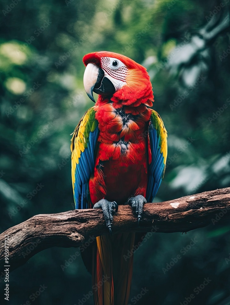 Obraz premium parrot isolated on wooden background