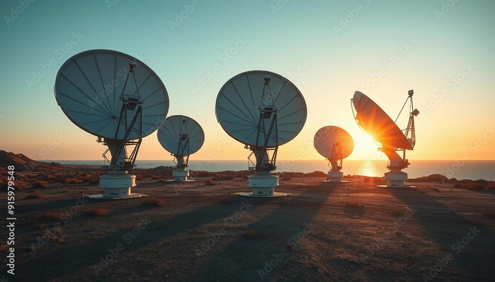 Fototapeta premium An air defense radar system set against a backdrop