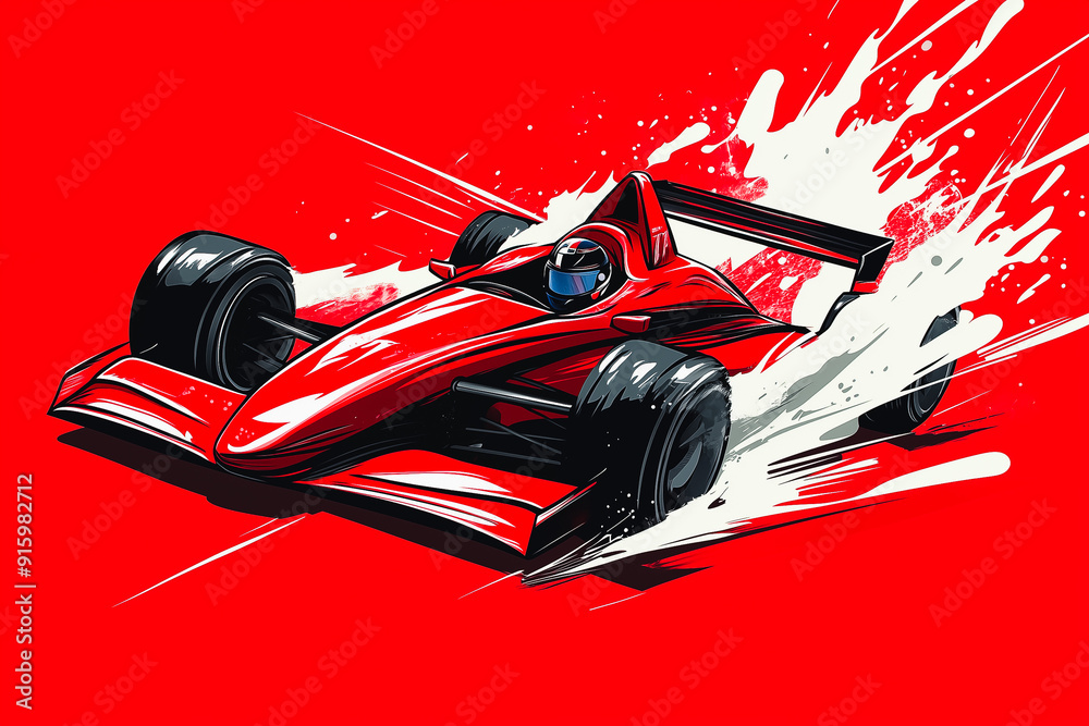 Red Racing Background Cartoons Sleek red race car speeding, isolated on transparent background with ...