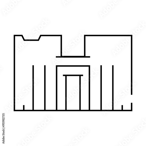 horus temple line icon vector. horus temple sign. isolated contour symbol black illustration