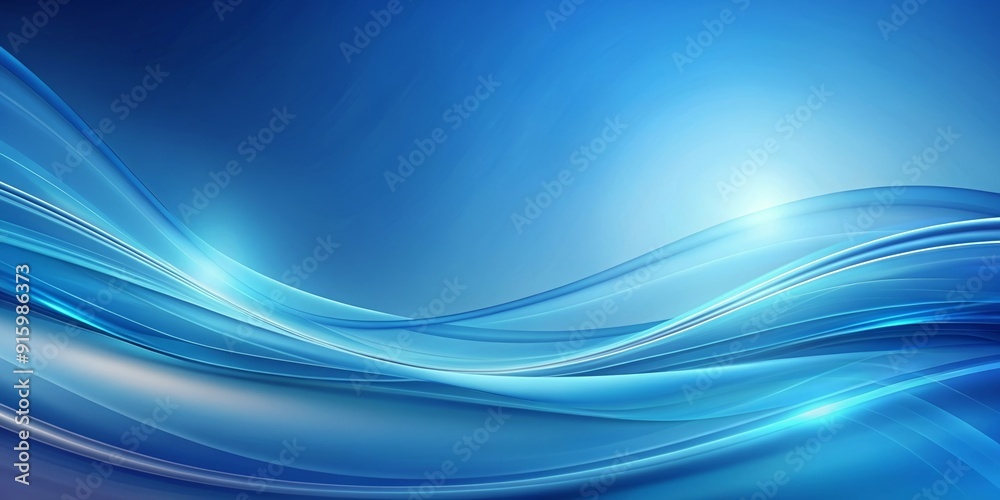 Abstract blue background with smooth lines, render, blue, abstract, background, smooth, lines,render, digital, graphic, design