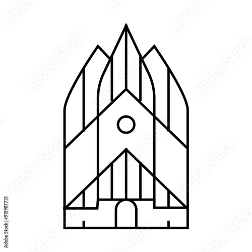 grundtvig church line icon vector. grundtvig church sign. isolated contour symbol black illustration