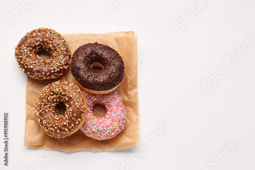 Paper bag with sweet donuts...
