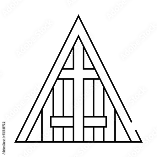 arctic cathedral, norway line icon vector. arctic cathedral, norway sign. isolated contour symbol black illustration