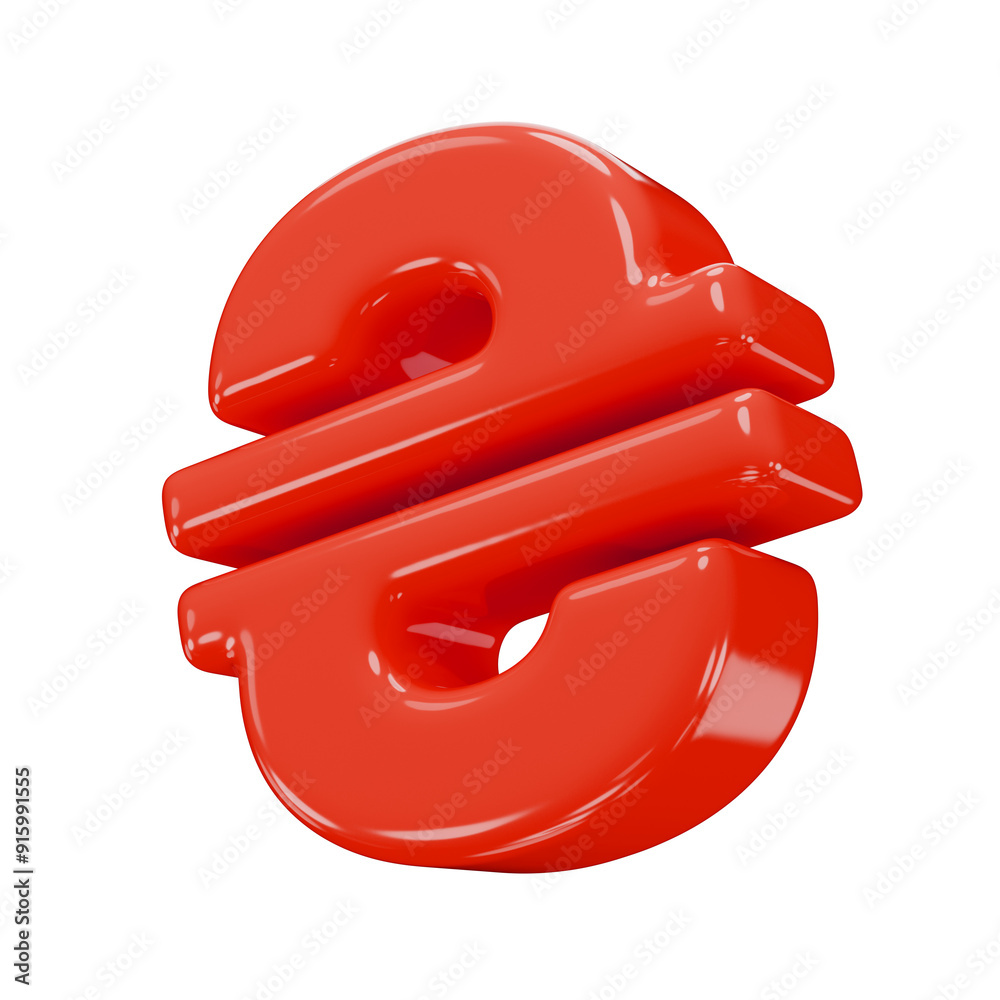 UAH. Ukrainian hryvna sign in red isolated on a transparent background. 3d render. Plastic hryvna icon with a glossy texture. UAH. Ukrainian hryvna sign in red isolated on a transparent background. 3d render. Plastic hryvna icon with a glossy texture.